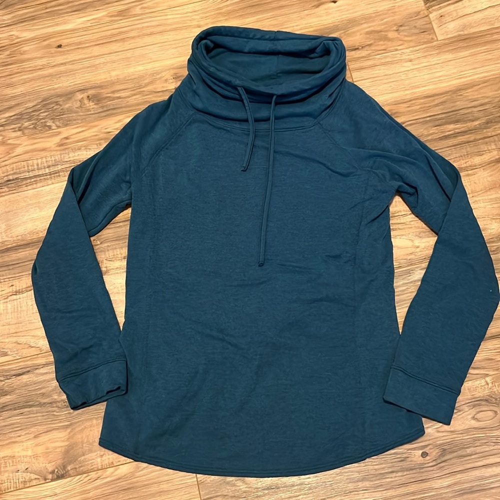 32 Degrees Womens Blue Cowled Turtle neck sweatshirt Size Medium